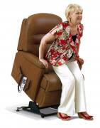 Sherborne Beaumont Riser Recliner chair in Texas Chestnut leather 