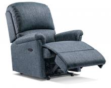 Chair shown in Caspian Slate Blue fabric with power operation 