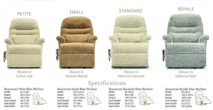 Chair sizes available 