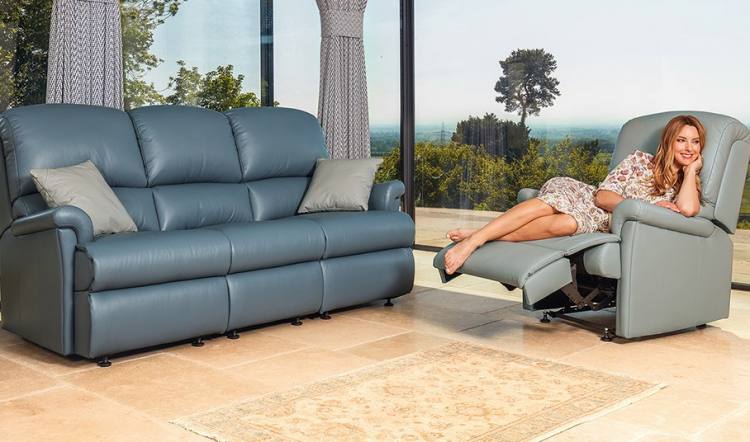 Sherborne Nevada Standard 3 Seater Fixed Leather Sofa