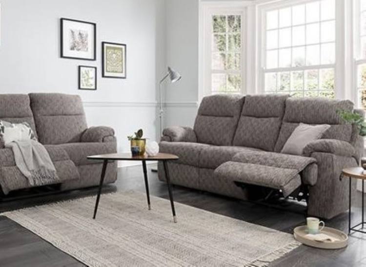 Harper 3 seater recliner sofa in a room setting 