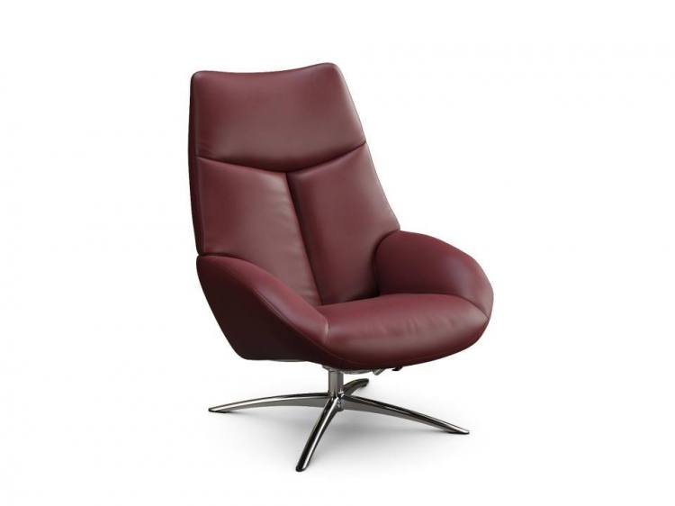 Esprit chair in Balder Wine Red leather with Sub 27 chrome base 