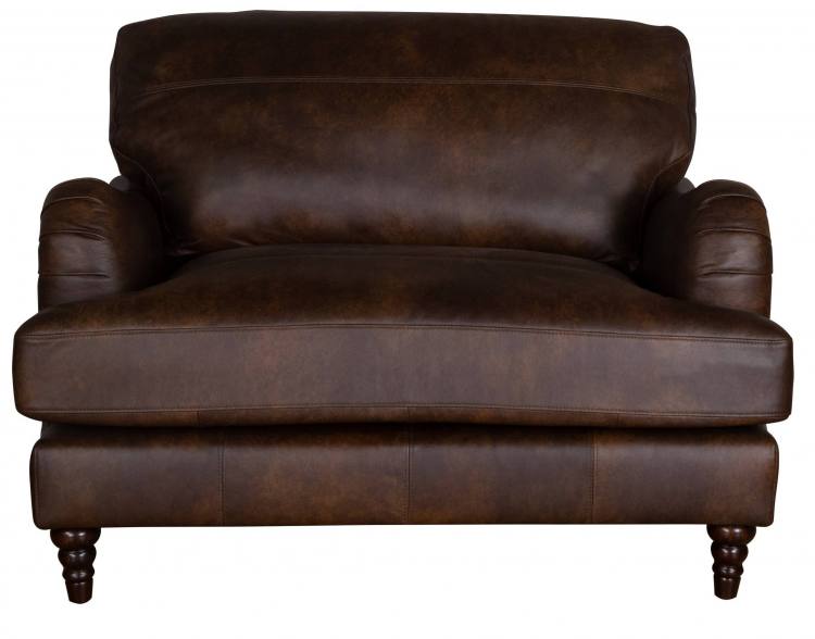 Beatrix Leather Snuggler Love Chair