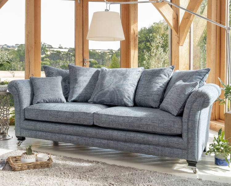Sofa in main fabric 2782 (8), (price band D) with cushions in 2242 (8) & 2352 (8) 
