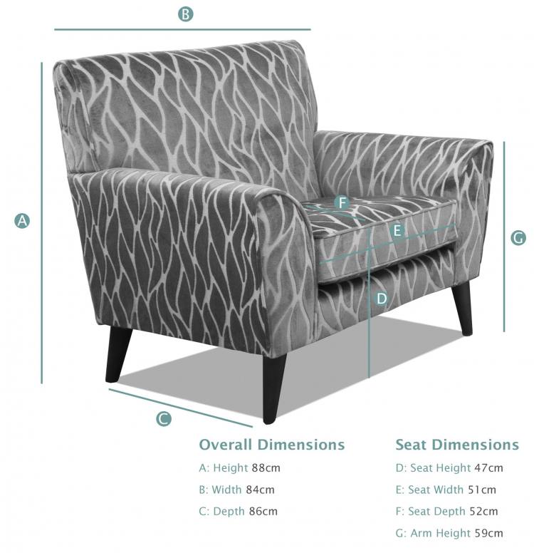 Alstons Oceana Aria Accent Chair dimensions