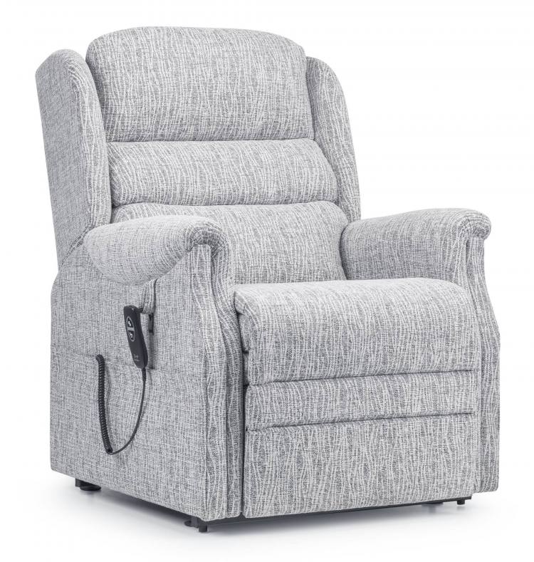 Aintree Premier Riser Recliner chair shown with 'Cascade' style back with right handed handset  