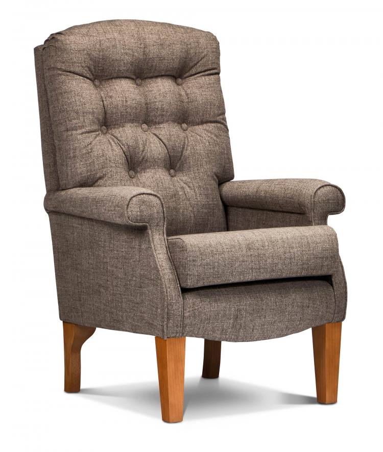 Chair shown in Highland Gazelle fabric with light classic legs 