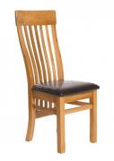 Oak slat back dining chair
