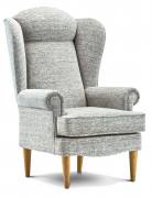 Salisbury chair shown in Lyon Silver fabric with round light legs 