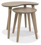 Bentley Designs Dansk Oak Nest of Lamp Tables View at an Angle 