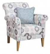 Buoyant York accent chair pictured in Flash Spa with Ronan Ocean scatter cushion