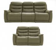 Sheridan 3+2 power recliner sofas shown in Mezzo Olive leather 