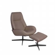 Roma Swivel chair with matching footrest shown in leather 