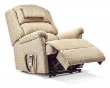 Chair shown in reclined position with optional extra head cushion
