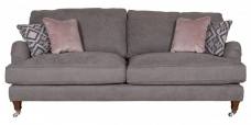 Sofa pictured in Jedi Mink with Khaleesi Dusk & Festival Dusk scatter cushions, Antique chrome castor legs