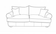 Line drawing of Horatio 3 seater Standard back sofa 
