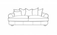 Horation 3 seater line drawing - 1 x bolster cushion included 