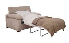 Chair bed shown open in Cord Fawn fabric 