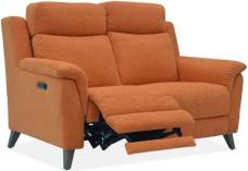 Kenzie 2 seater sofa with one foot rest in the reclined position 