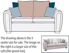 Alstons Memphis 3 Seater Pillow Back Sofa