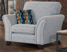 Alstons Emelia Standard chair shown in fabric 3767 with scatter cushion in 3253 