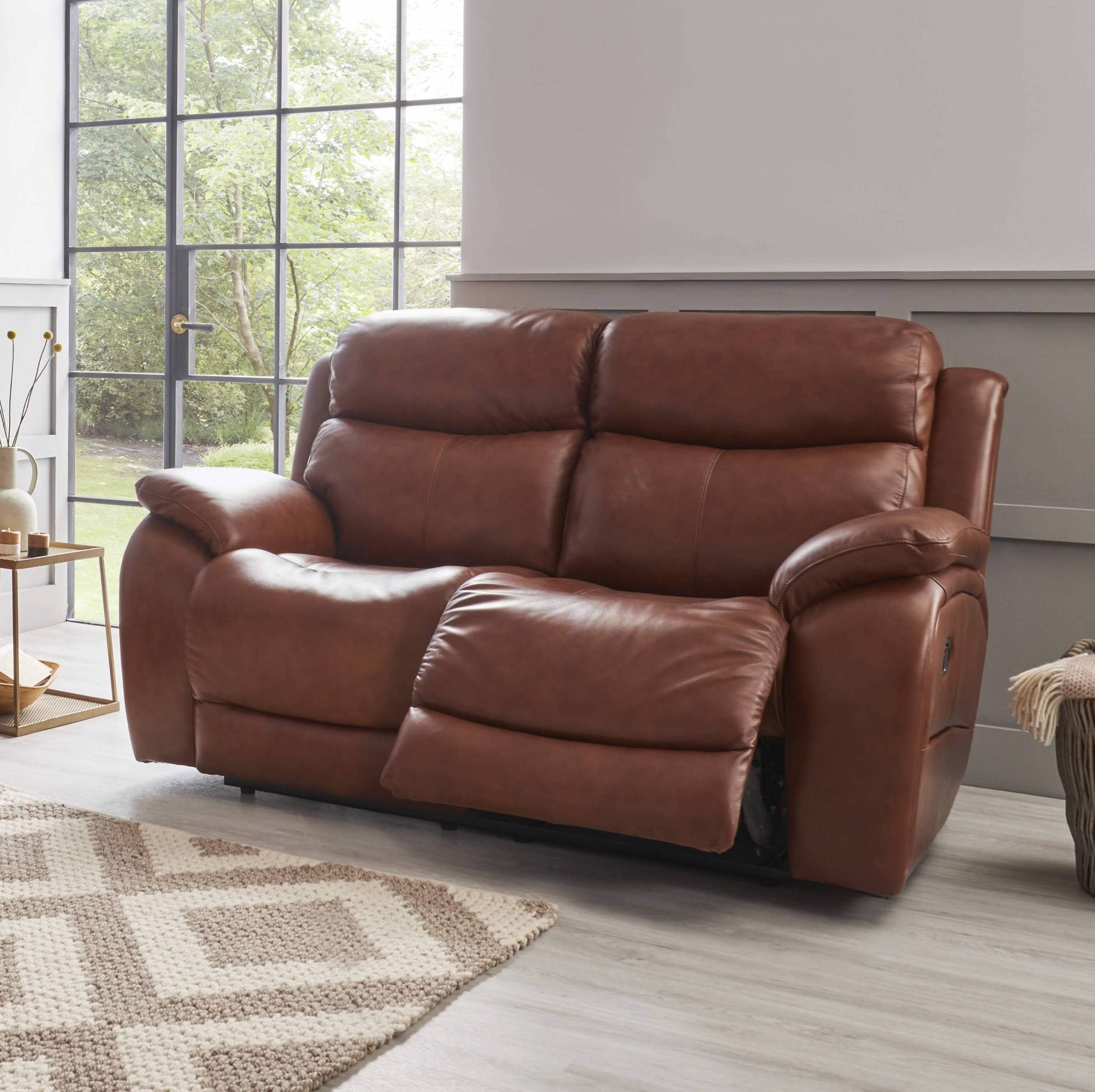 La-Z-Boy Ely 2 Seater Manual Recliner Sofa - Fabric / Leather at Style ...