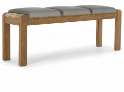 Bergen Oak cushion top bench 