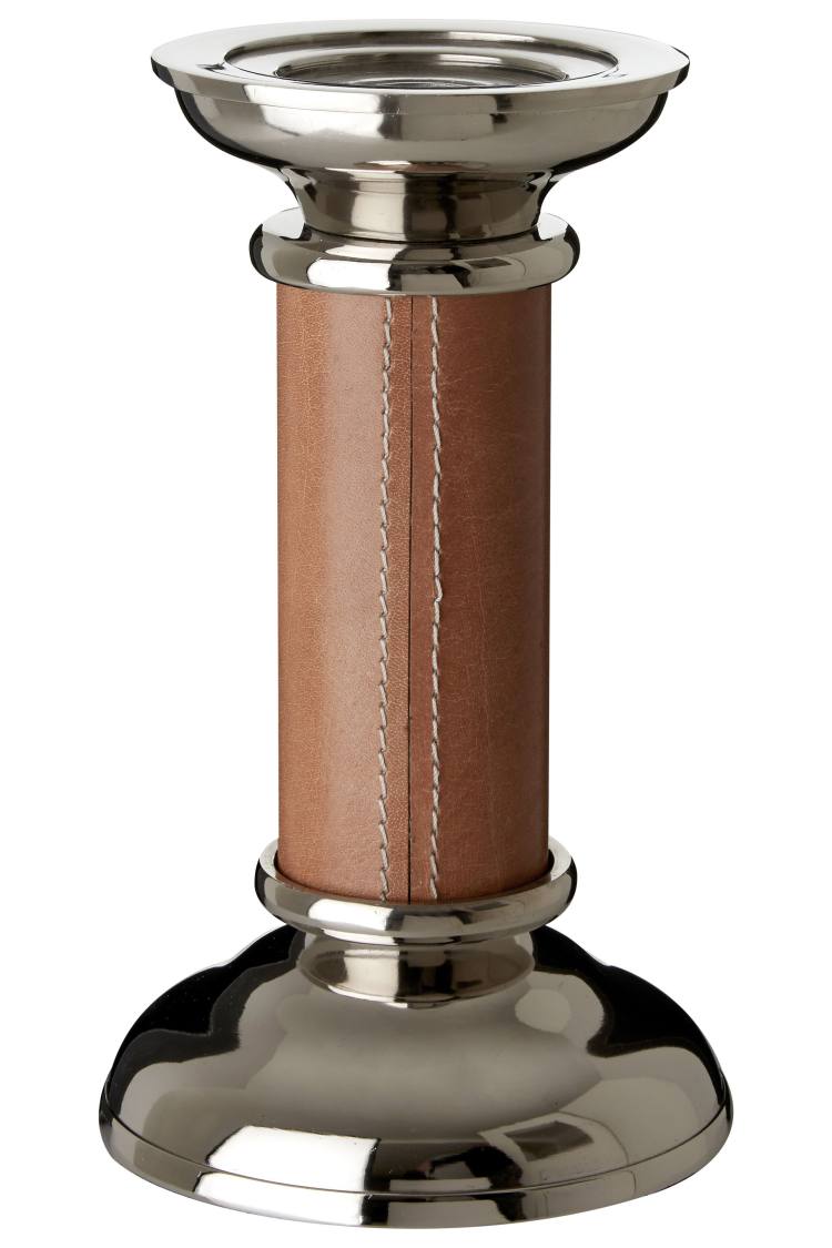 Wellington Small Leather Candle Holder