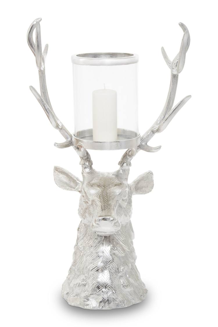 Style Stag Large Silver Luxe Candle Holder