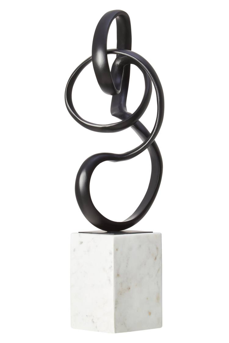 Lorenza Large Black Loop Sculpture