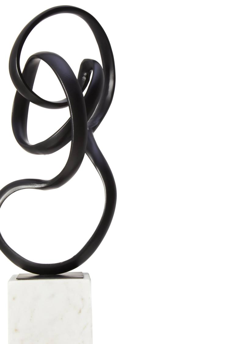 Lorenza Large Black Loop Sculpture