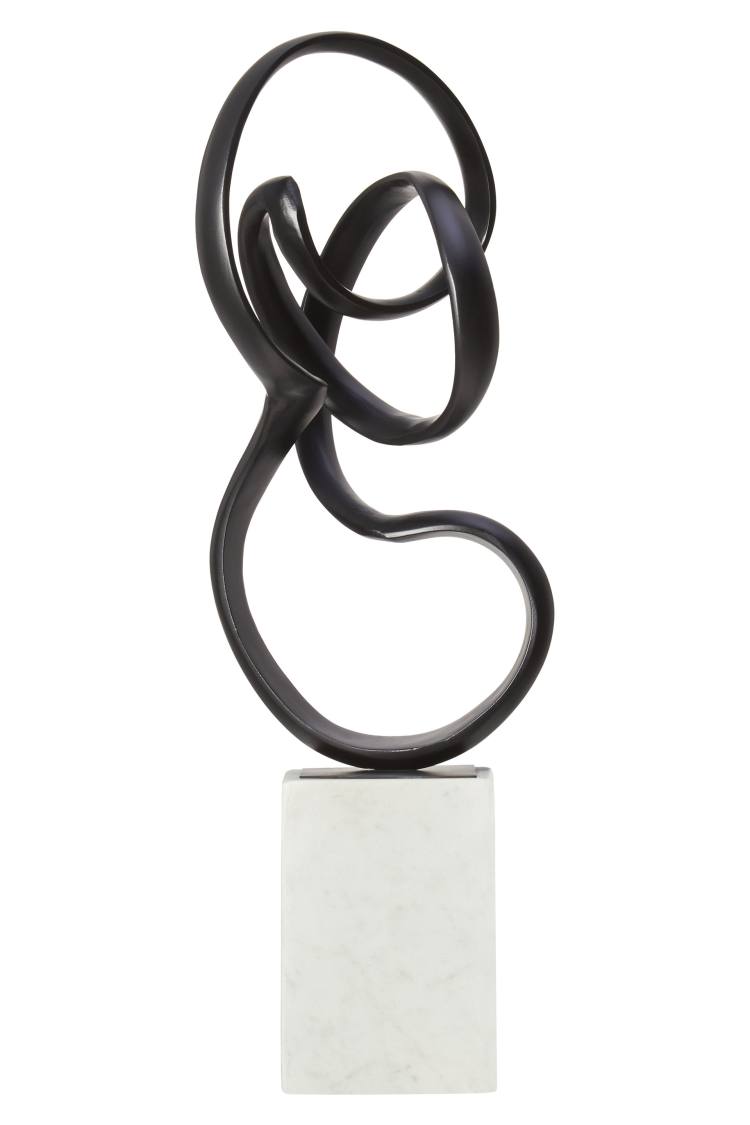 Lorenza Large Black Loop Sculpture