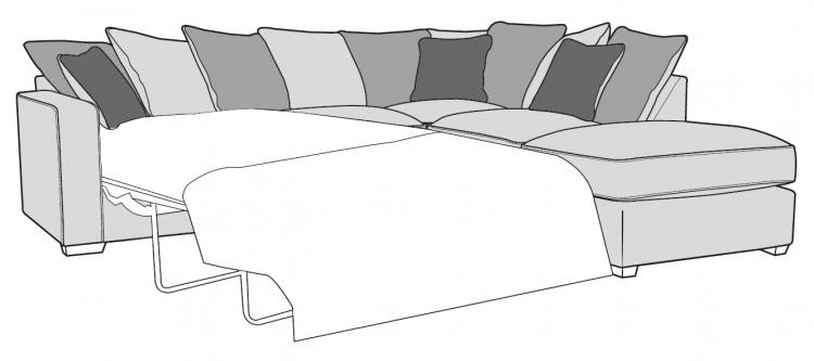Buoyant Chicago Pillow Back Corner Chaise with Sofa Bed  - LS2, RFC, FST