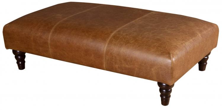 Footstool shown in Lazio Brown leather 