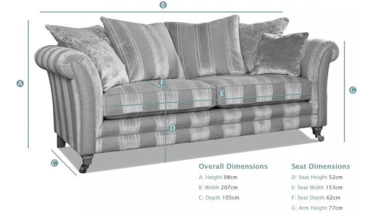 Alstons Lowry 3 Seater Sofa dimensions