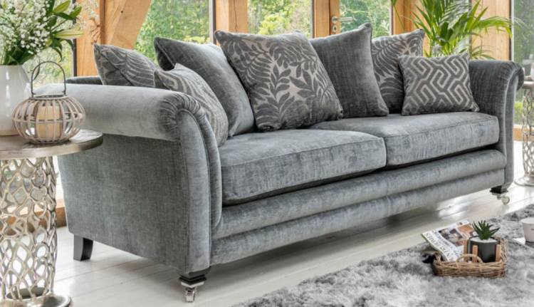 Sofa shown in main fabric 2977 (1), (price band C) with cushions in 2287 (1) & 2437 (1)  