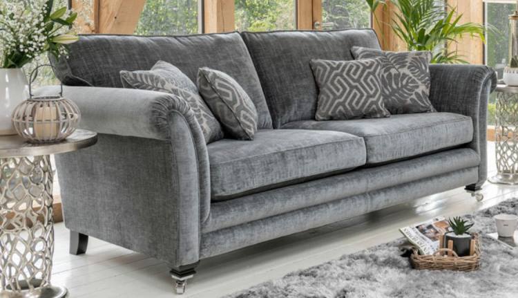 Sofa shown in main fabric 2977 (1) (price band C) with scatter cushions in 2287 (1) & 2437 (1) 