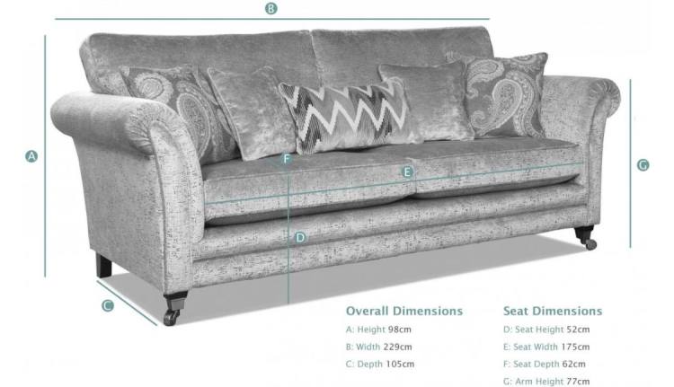 Alstons Lowry Grand Sofa dimensions - no centre cushion supplied 