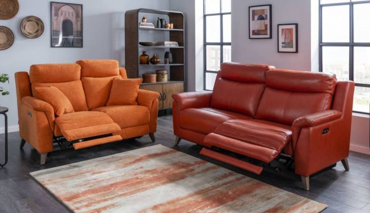 Sofa shown in room setting with 2 seater sofa 