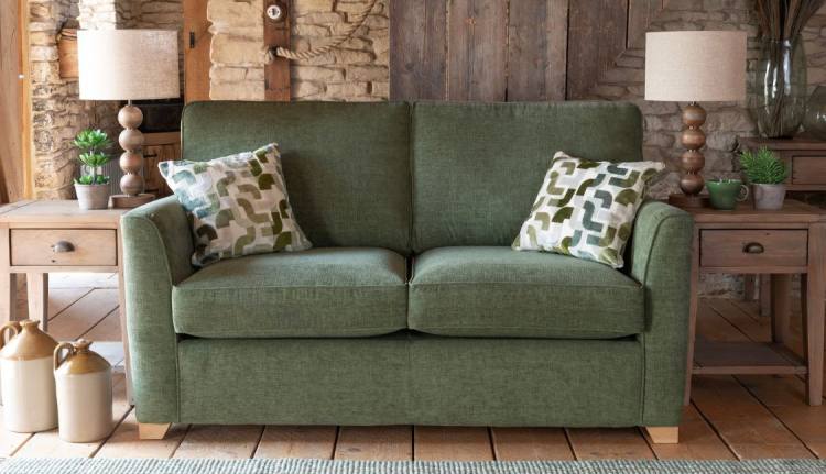 Reuben 2 seater sofa in 4820 with scatters in 4140.