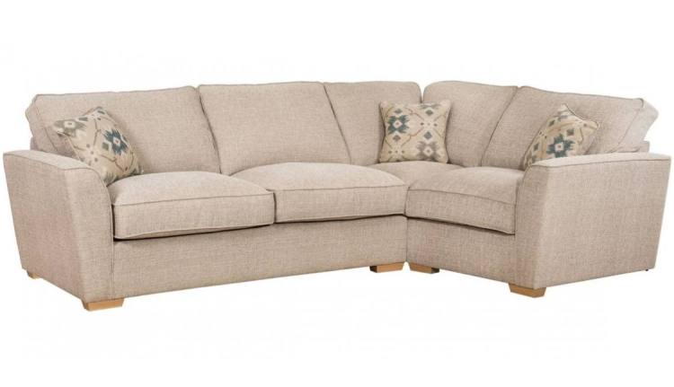 Pictured in Barley Beige with Lotty Teal scatter cushions - Sofa Bed action closed 