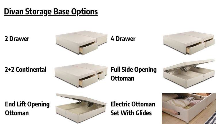 Divan storage base options