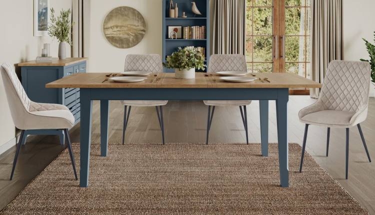 Table shown with mink colour dining chairs