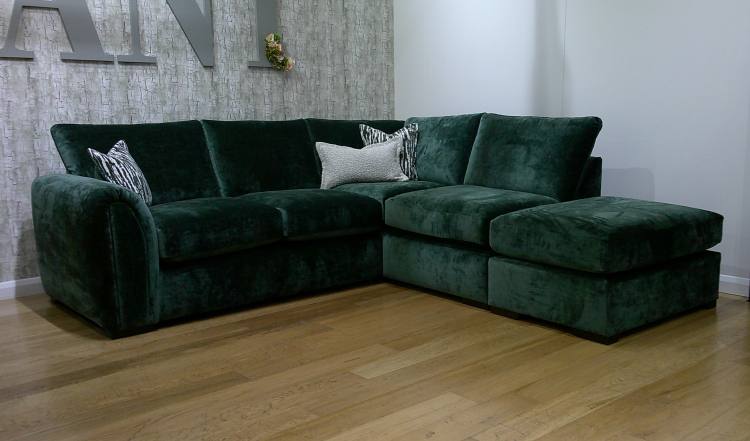 Corner group shown in Kairo Bottle Green fabric 