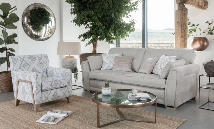 Aalto Grand sofa shown with Aalto Accent chair in 3458 fabric 