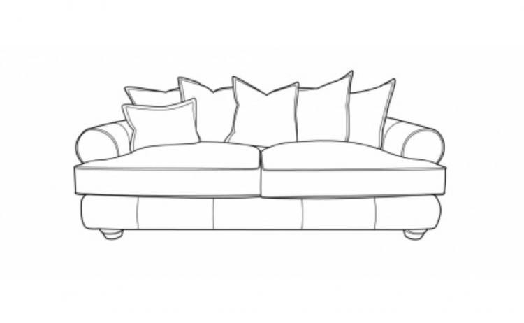 Horation 3 seater line drawing - 1 x bolster cushion included 