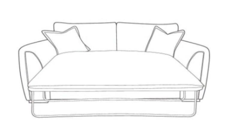 Line drawing of bed action open 