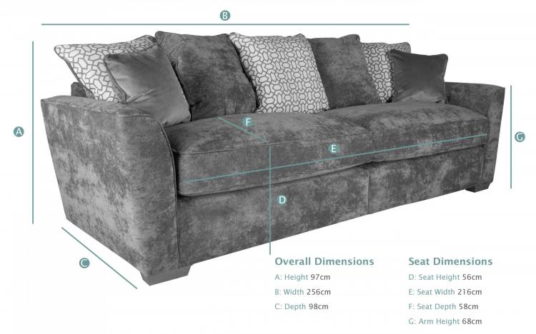 Buoyant Atlantis 4 Seater Modular Pillow Back Sofa dimensions