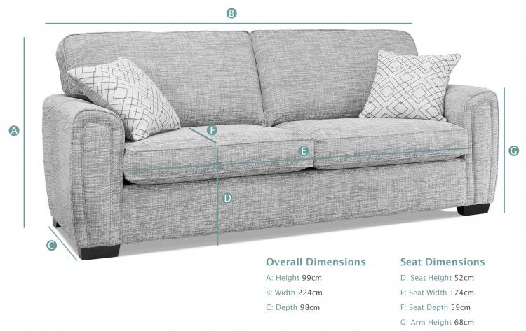 Alstons Memphis Grand Standard Back Sofa dimensions