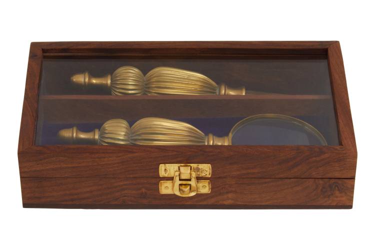 Wellington Gold Letter Opener and Magnifying Glass Set